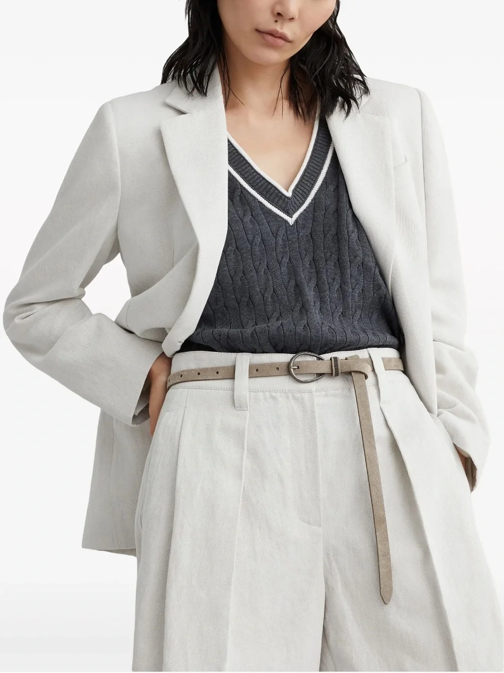 BRUNELLO CUCINELLI Monili-detail suede belt ***NWT